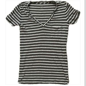 JCrew 💯 linen striped top, size XXS, white and taupe